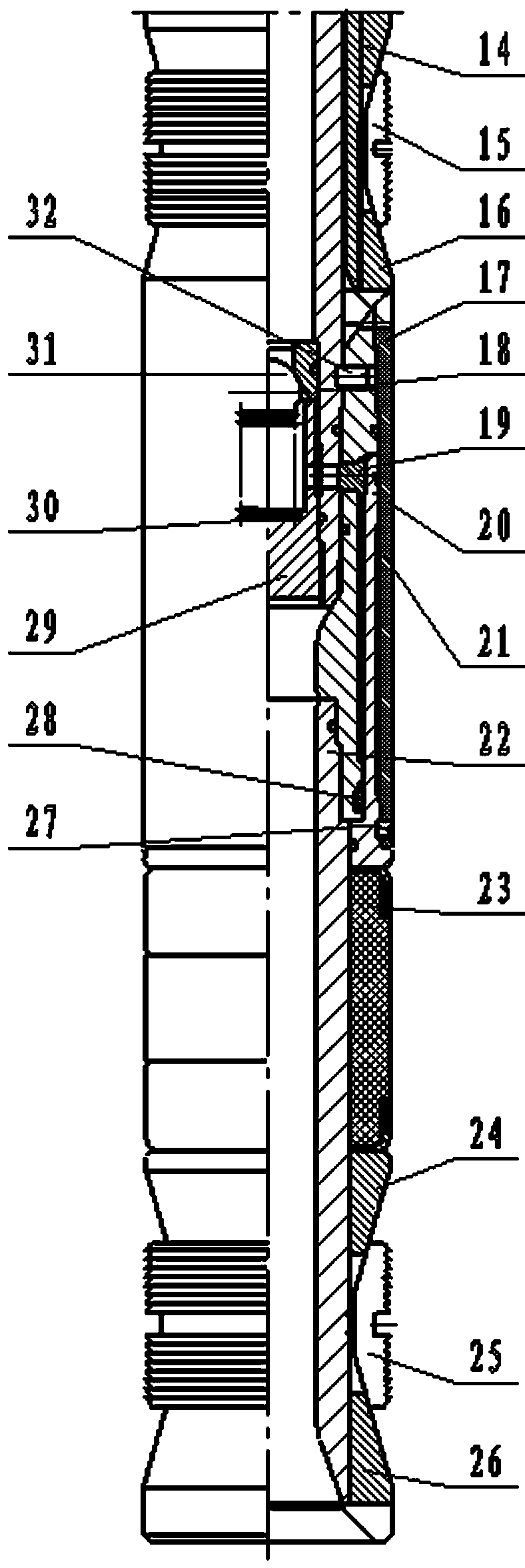 Separated layer water-flooding process tubular column capable of being drilled