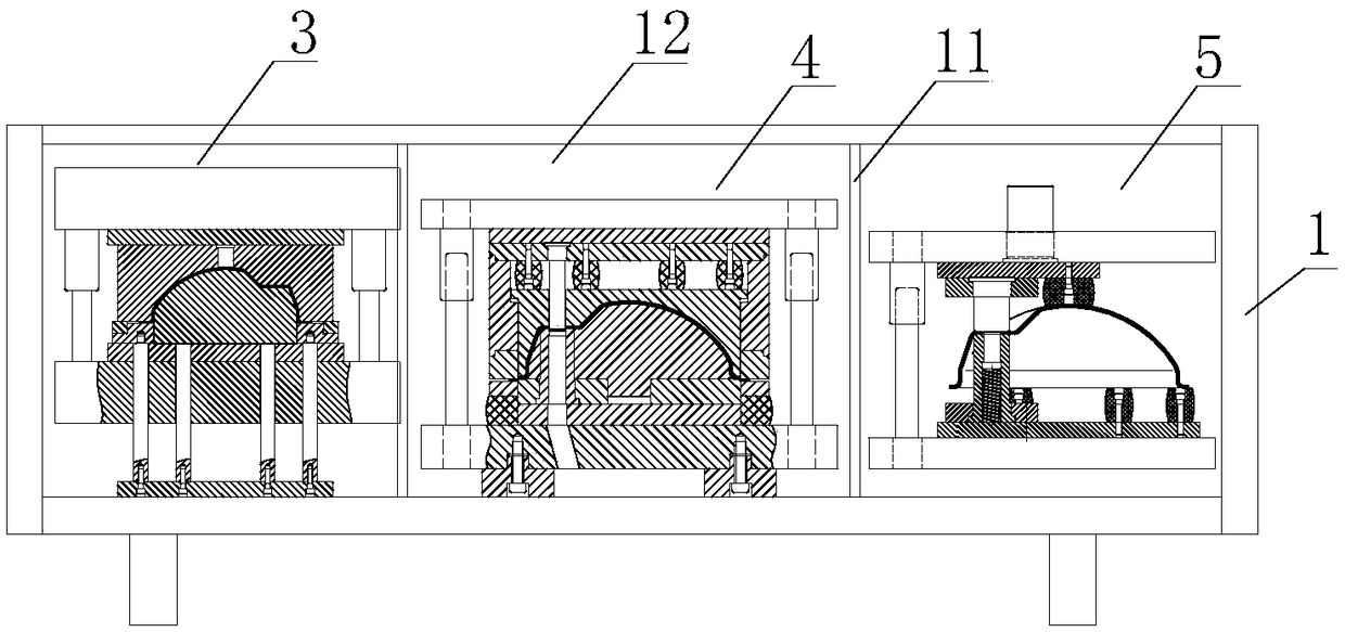 A composite mold set for integrated processing of automobile drive axle housing cover