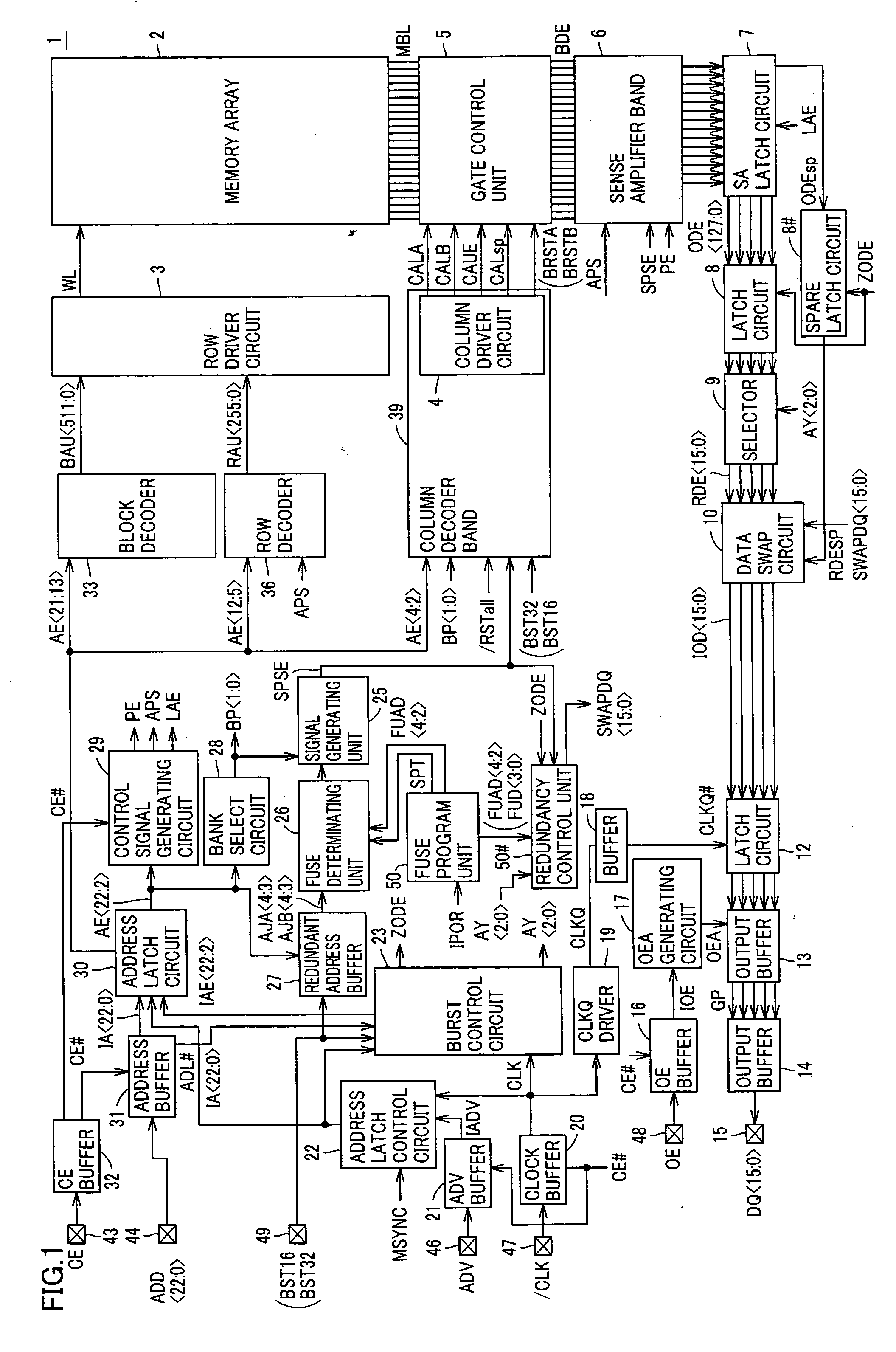 Semiconductor memory device for improving access time in burst mode