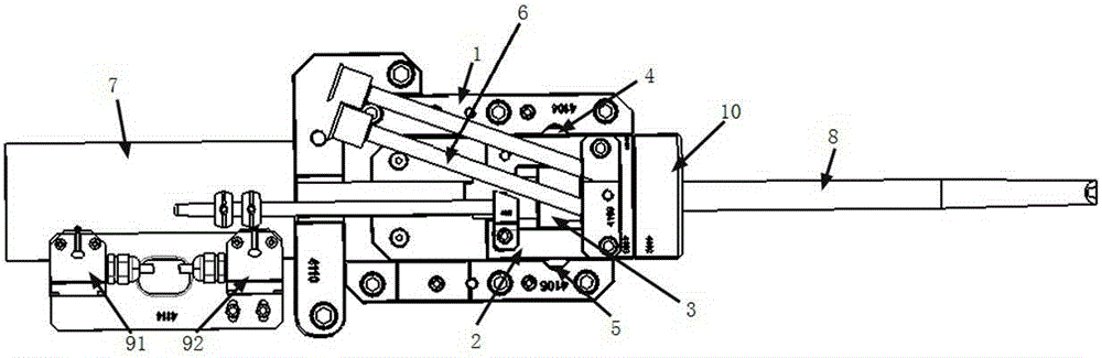 Floating pin self-locking device for tunnel core-pulling mechanism