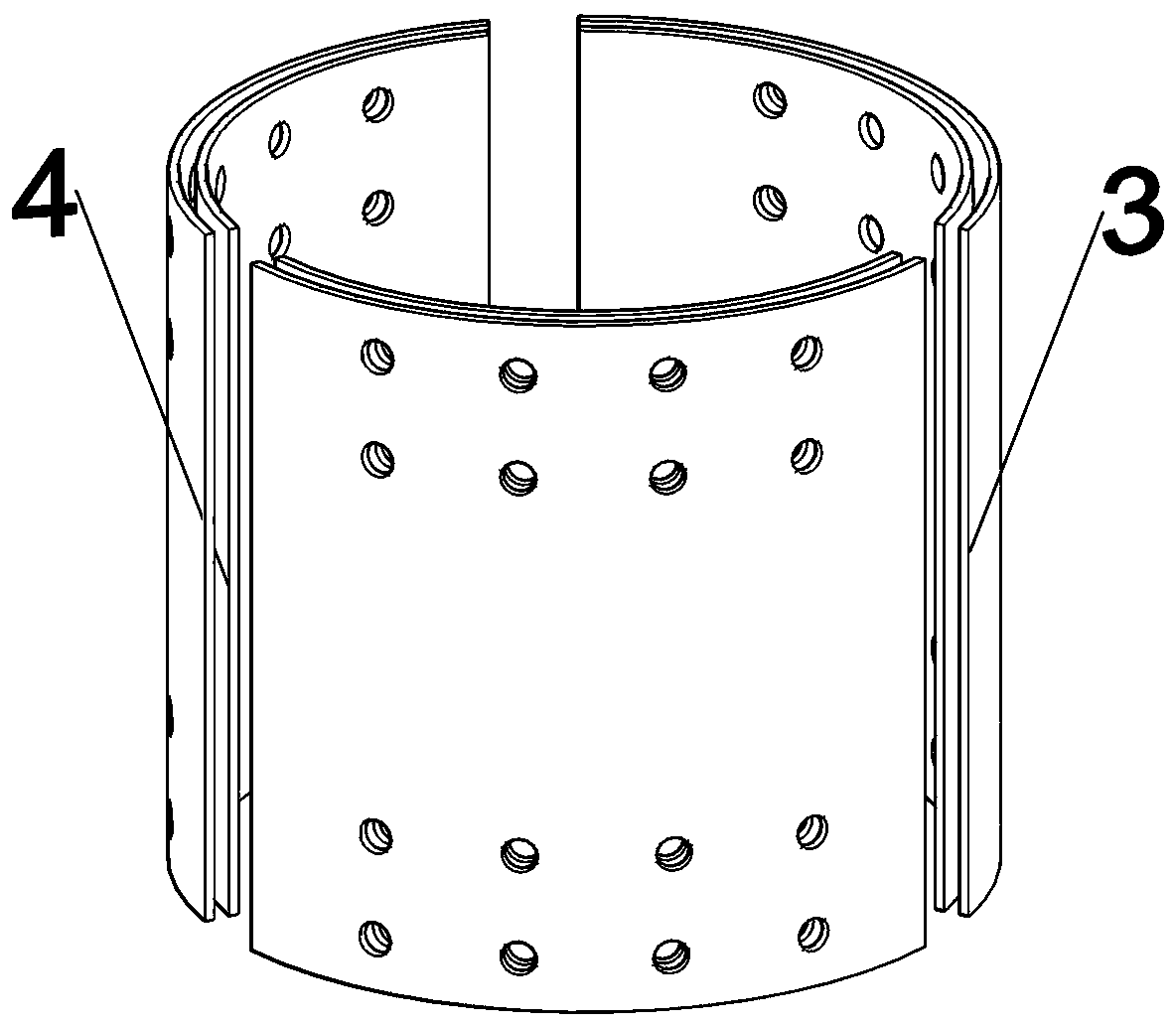 A reinforced concrete column with a core column and replaceable parts at the failure site