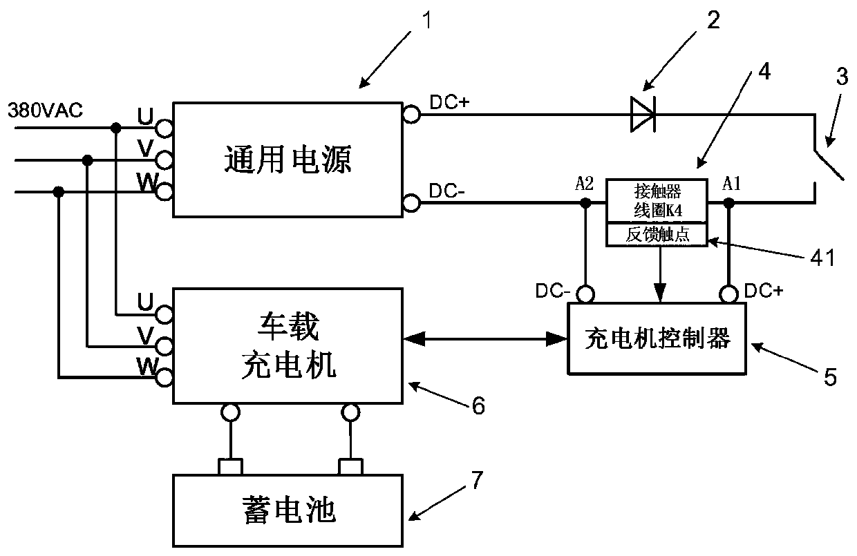 An emergency charging circuit for batteries used in motor vehicles