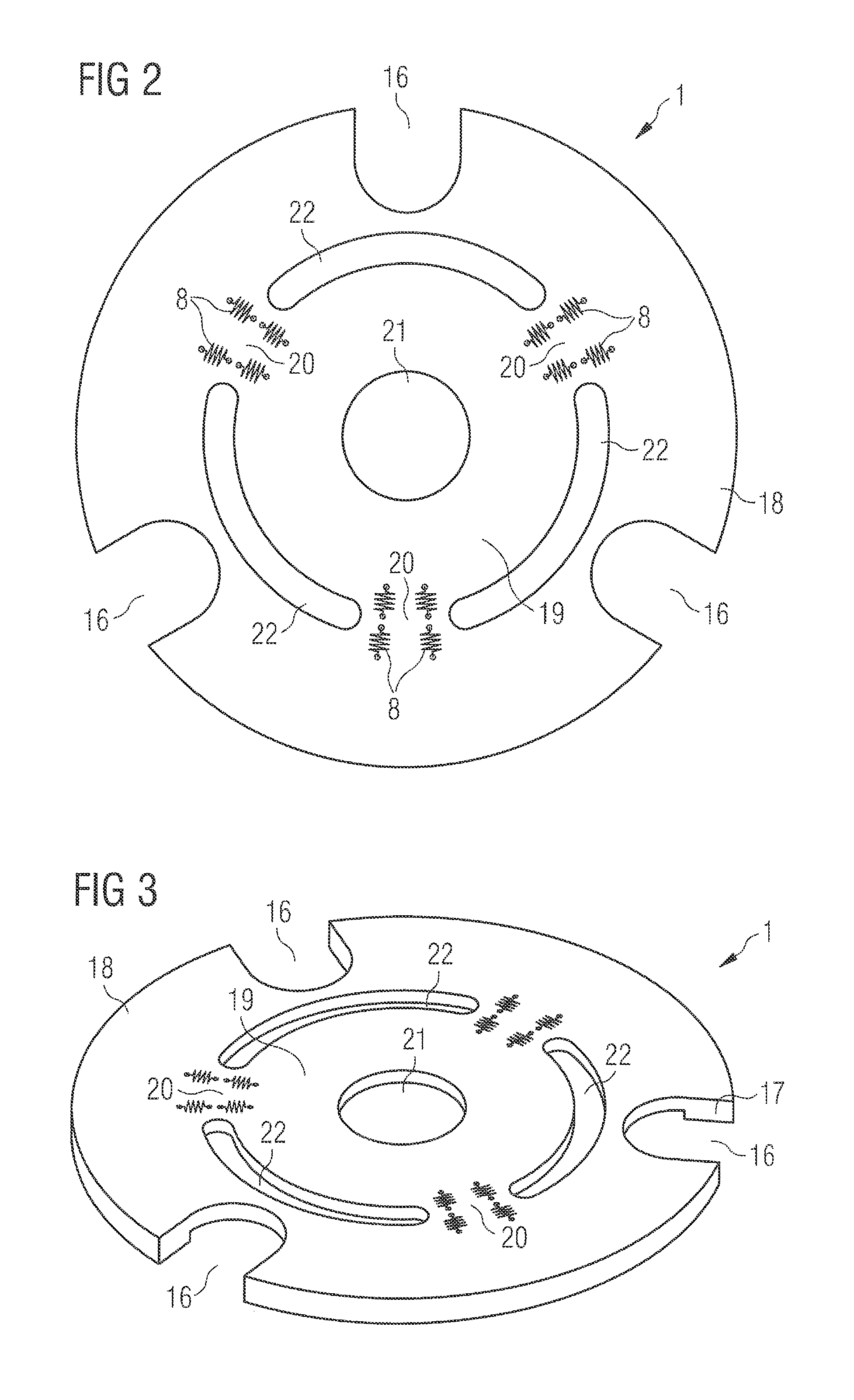 Force sensor including sensor plate with local differences in stiffness