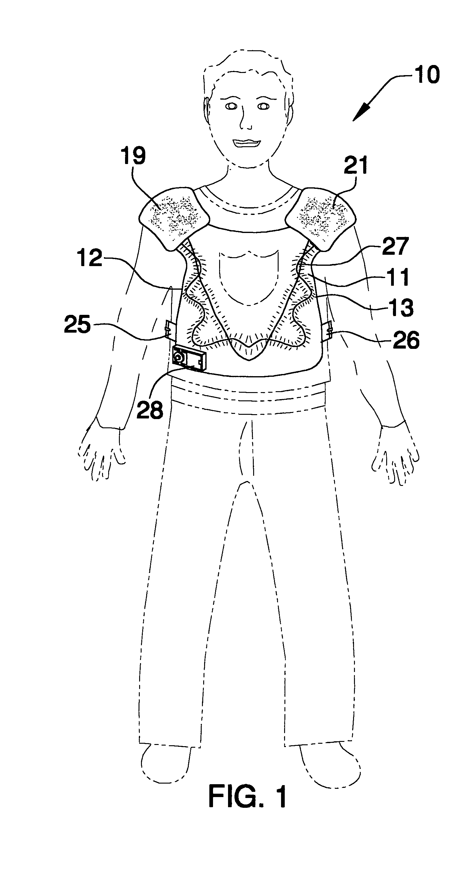 Illuminated chest protection device