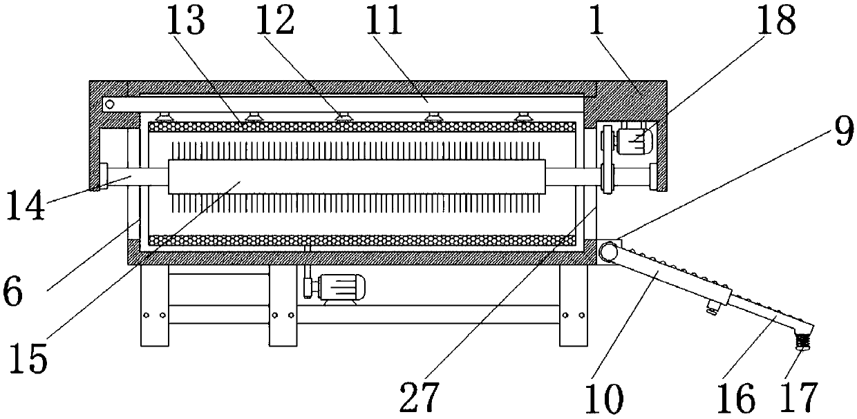 Drum-type cleaning equipment for rhizoma polygonati processing