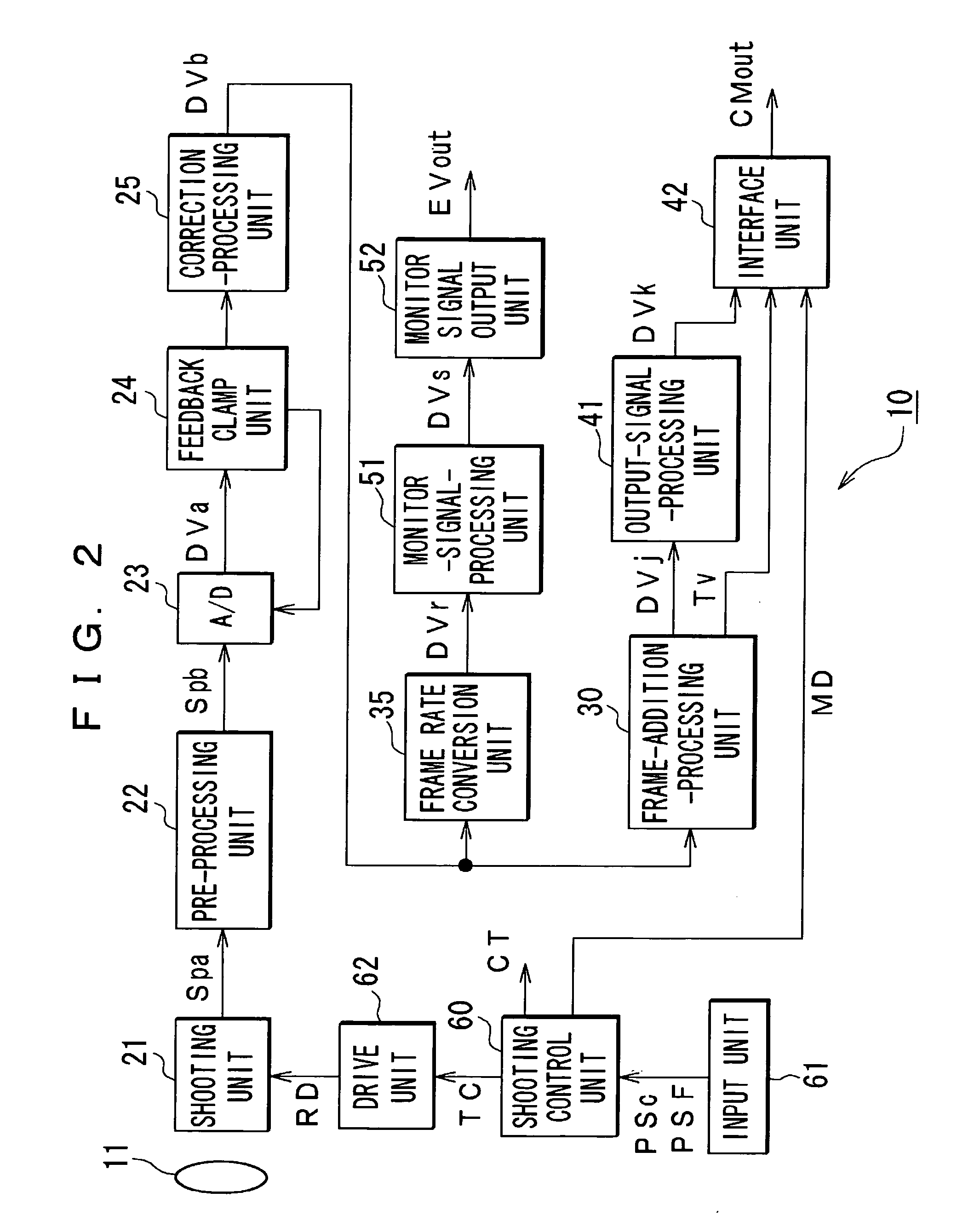 Picked up image recording system, signal recording device, and signal recording method