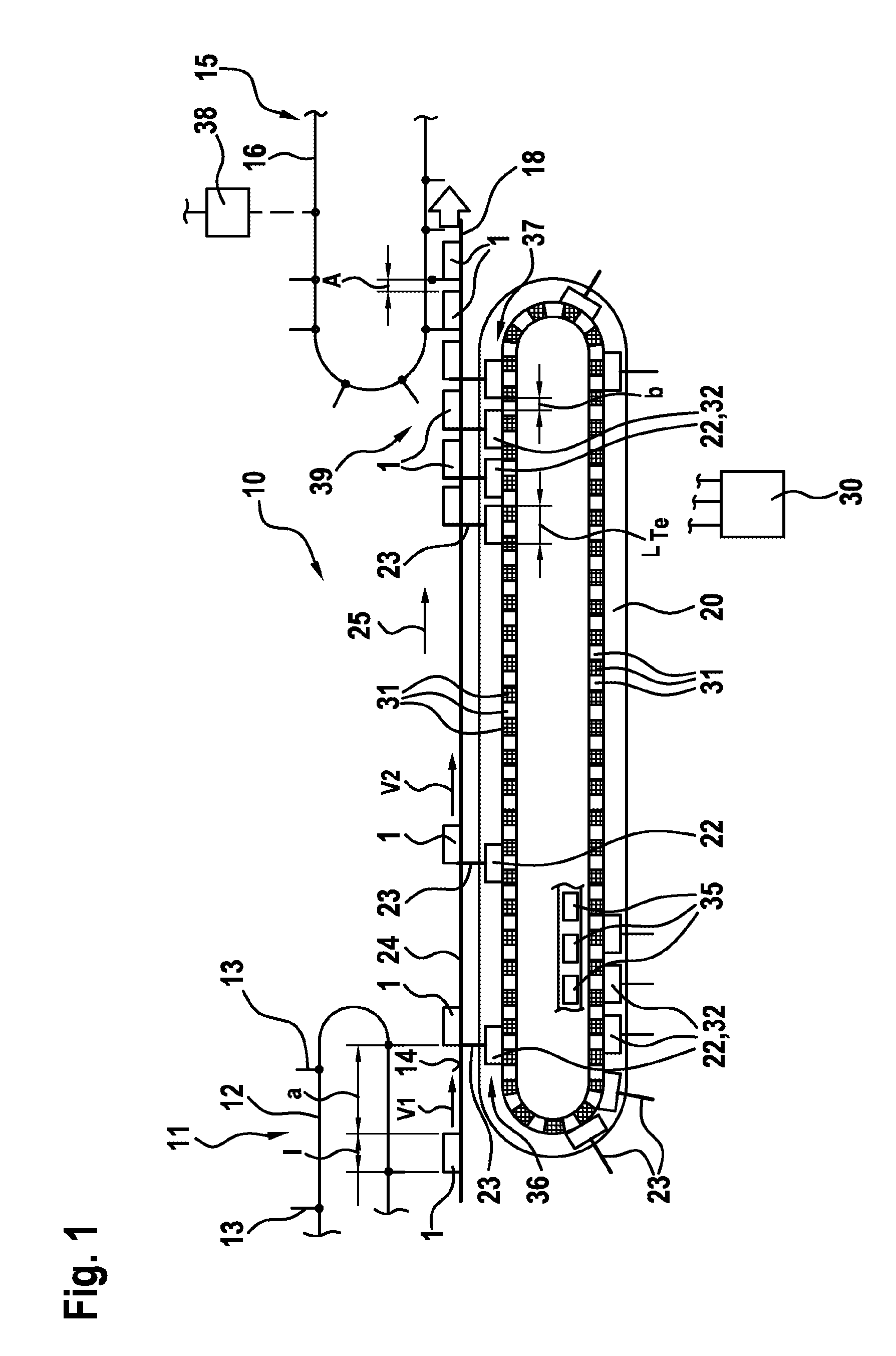 Method for operating an electromagnetic transfer system, and transfer system