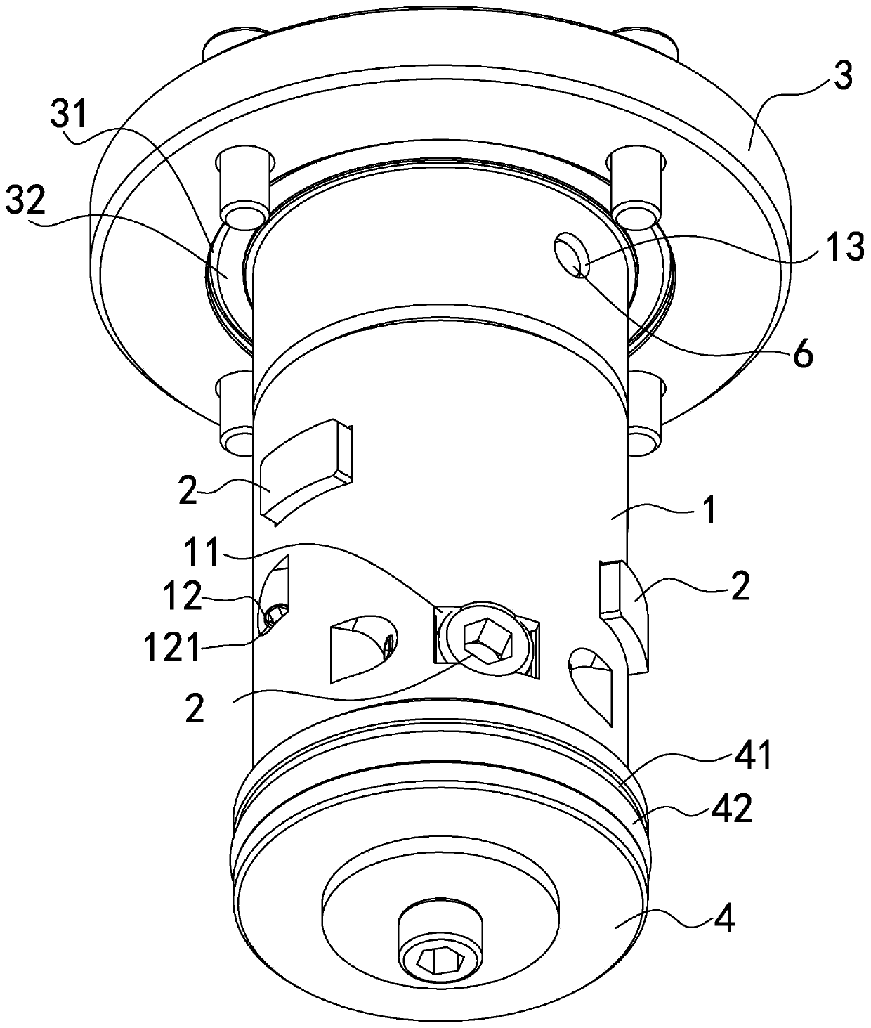 Feeding device for rotary table of electromachining lathe