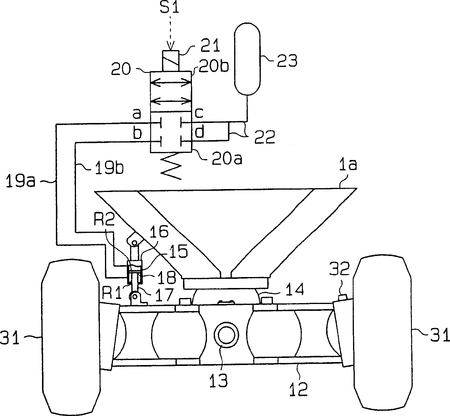 Industrial vehicle with power steering apparatus and steering wheel angle correction device