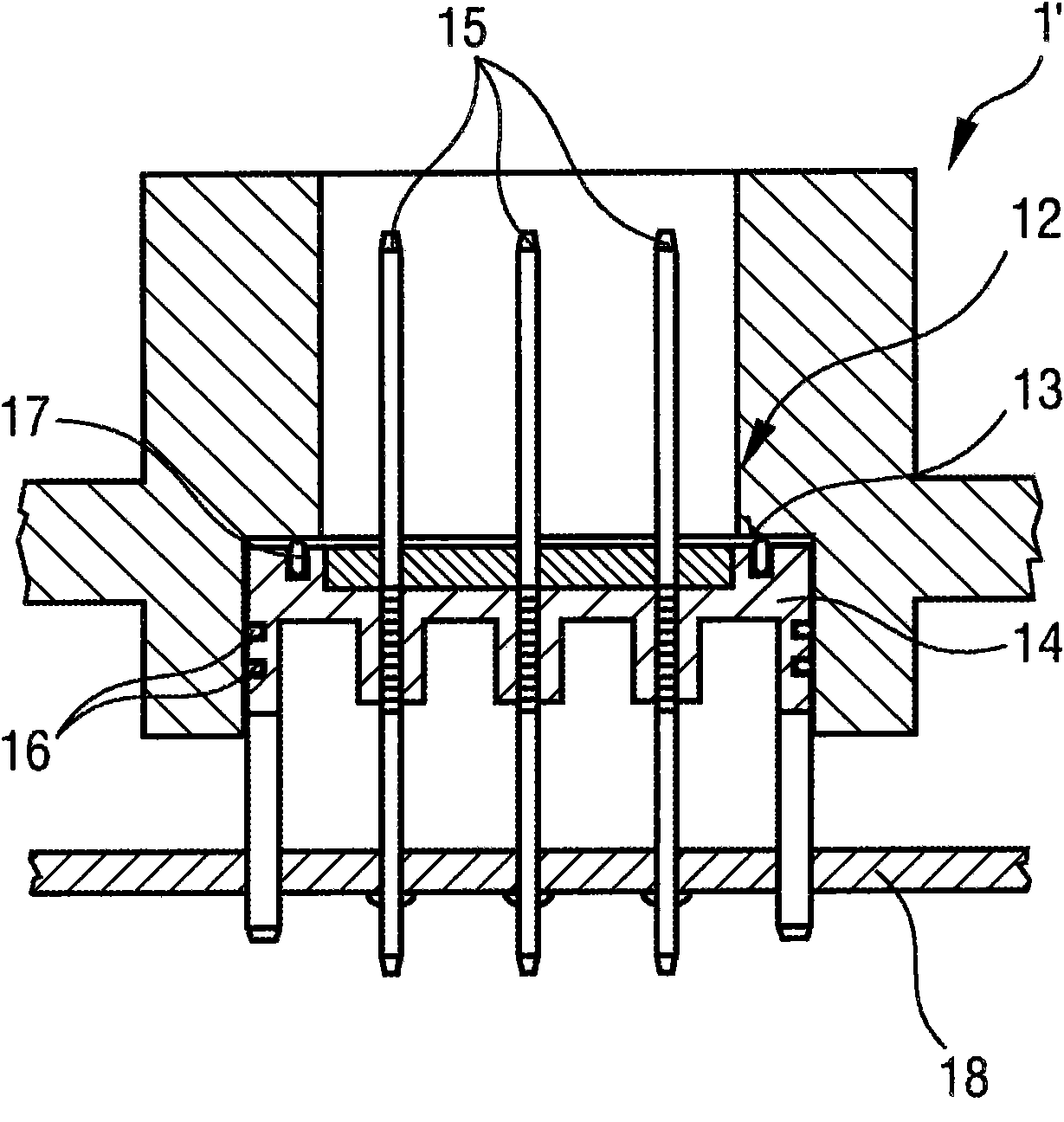 Plug-type connection for making contact with an electrical printed circuit board which is arranged in a housing