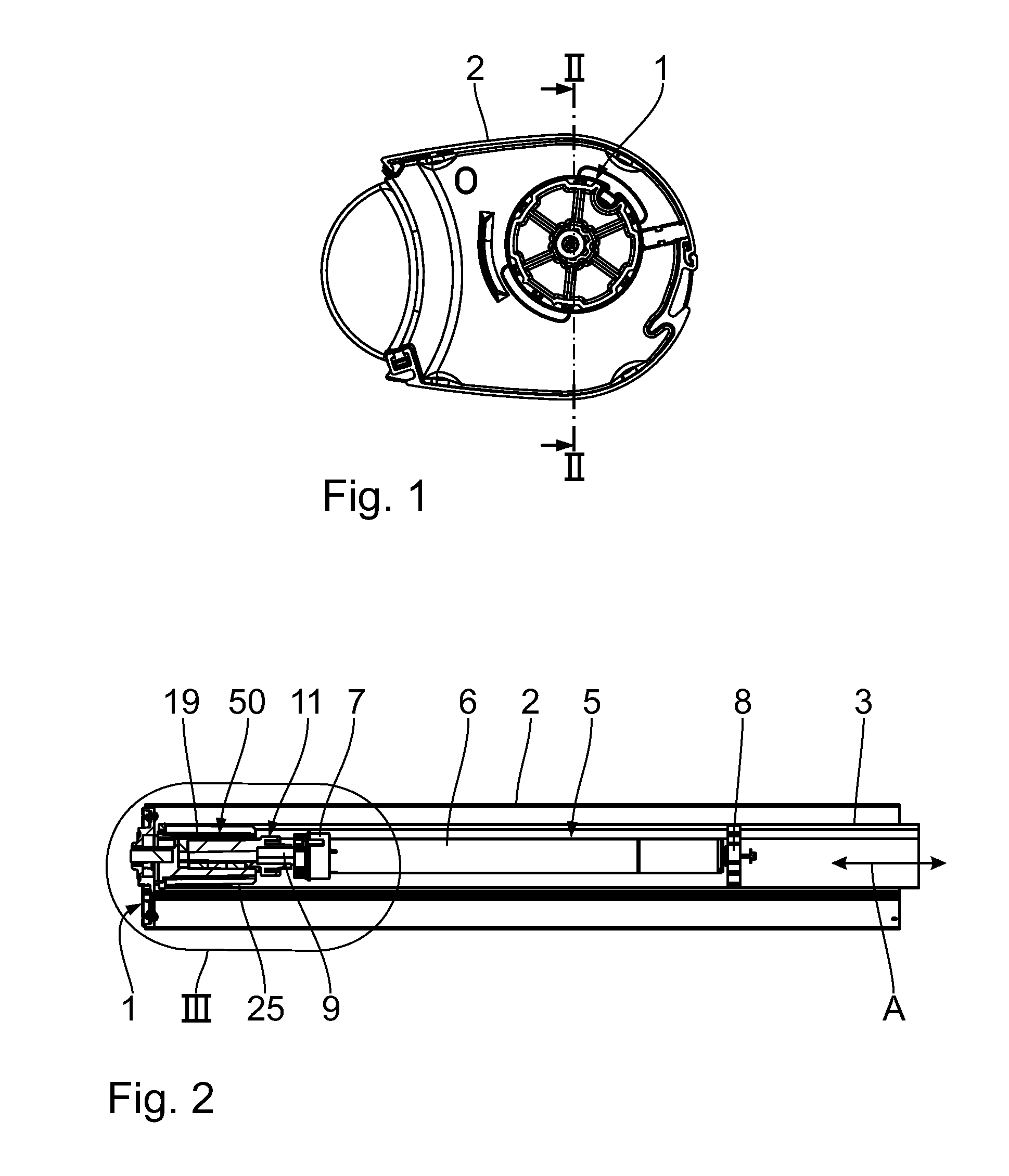 Awning comprising a vibration-damped drive