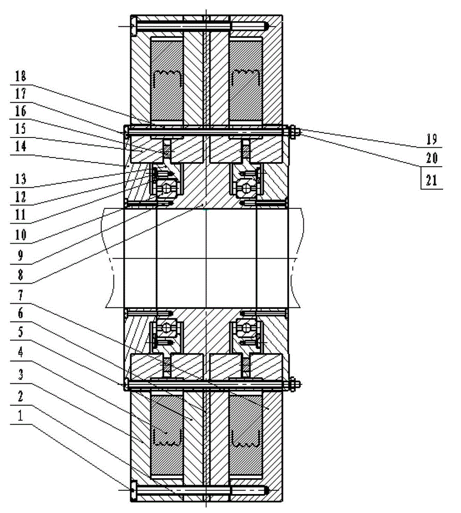 Electromagnet-permanent magnet mixed type online active balance head structure for rotary machine and control method thereof