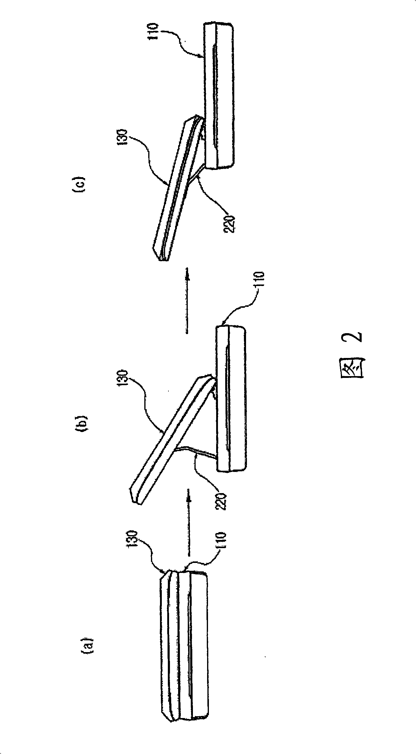 Slide-up opening and closing mechanism for portable terminal