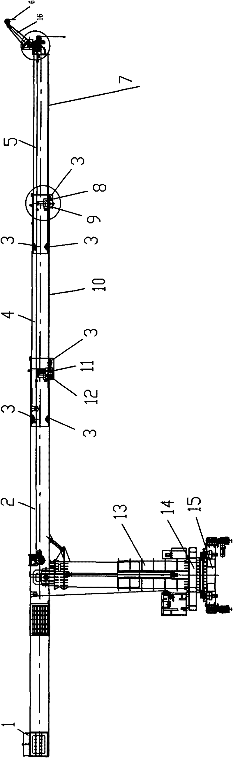 Cross-arm double telescopic mechanism of window cleaning machine