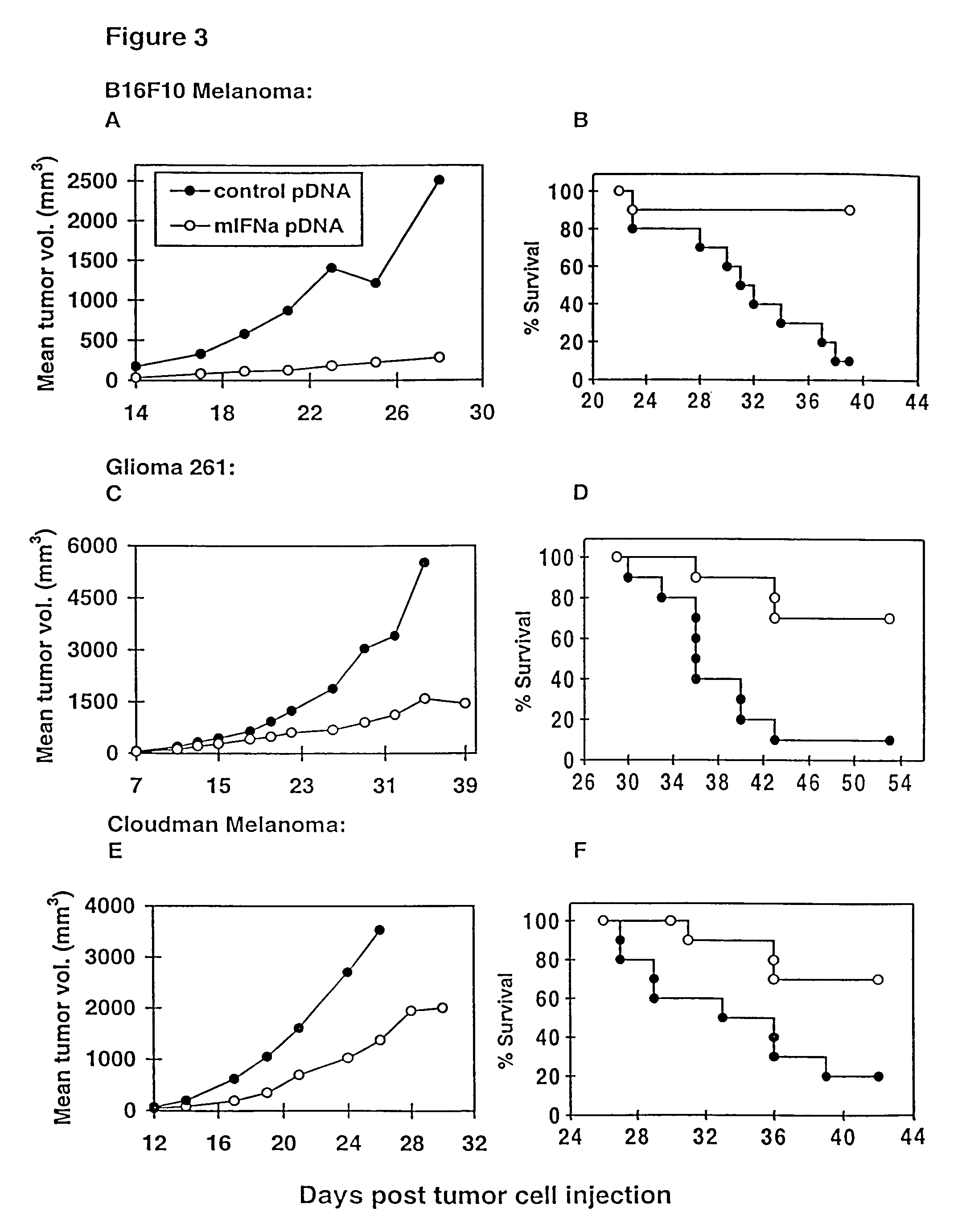 Methods for treating cancer using cytokine-expressing polynucleotides