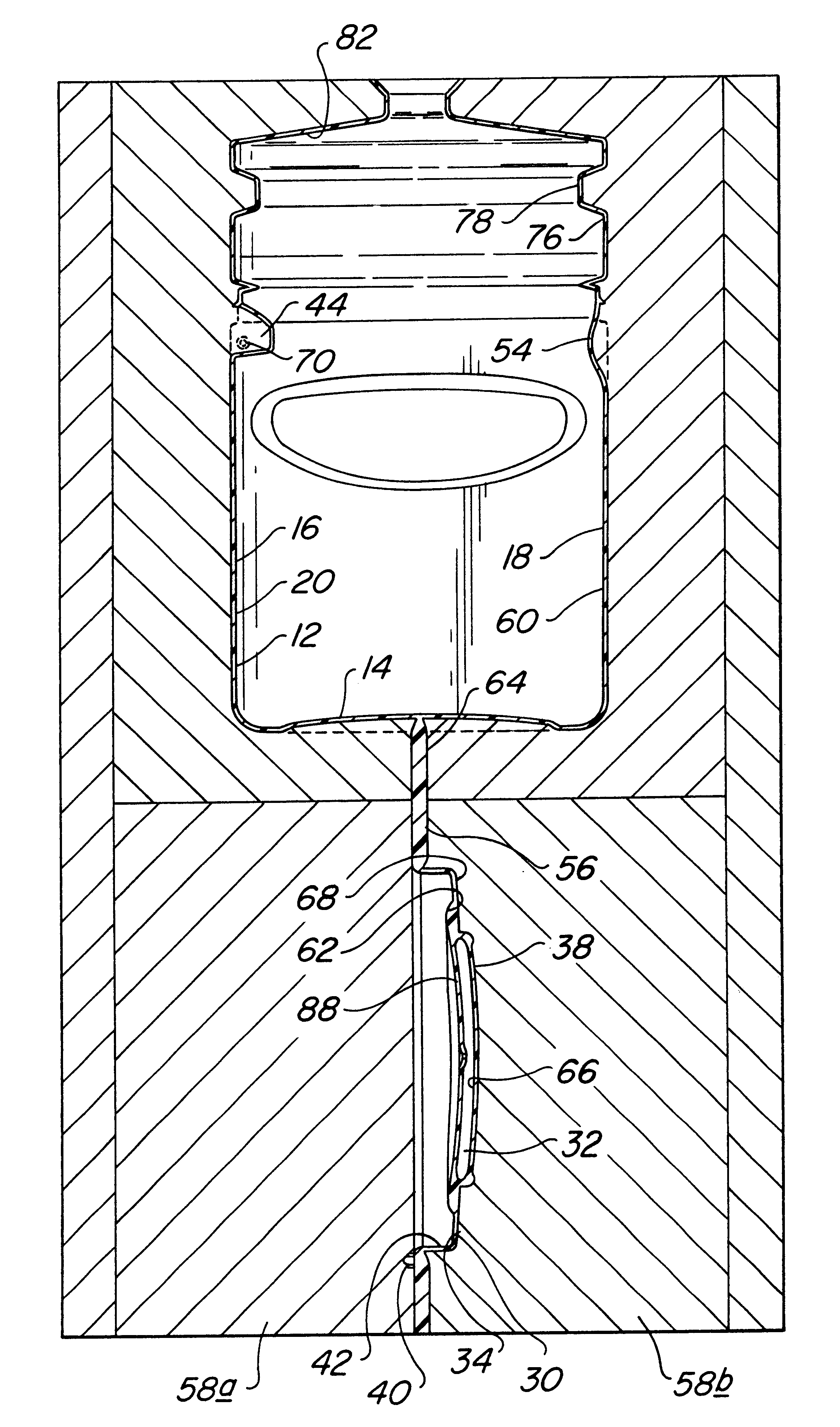Blow-molded container and closure, and method and apparatus for making same
