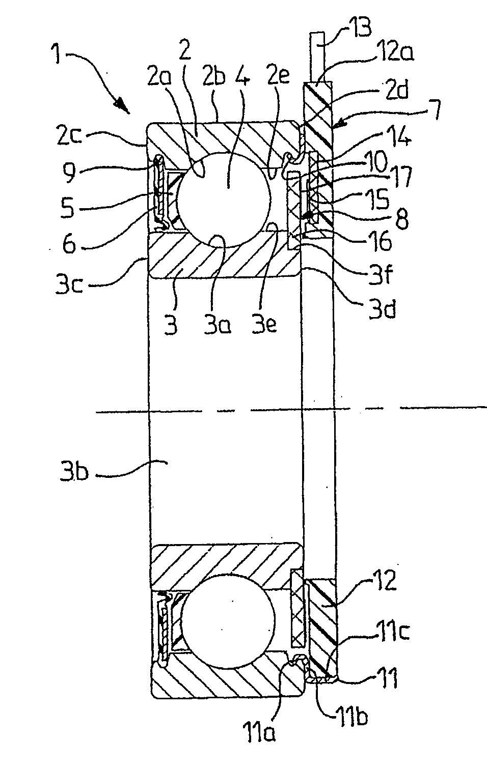Bearing support with an instrumented movement and coder for an information recorder unit