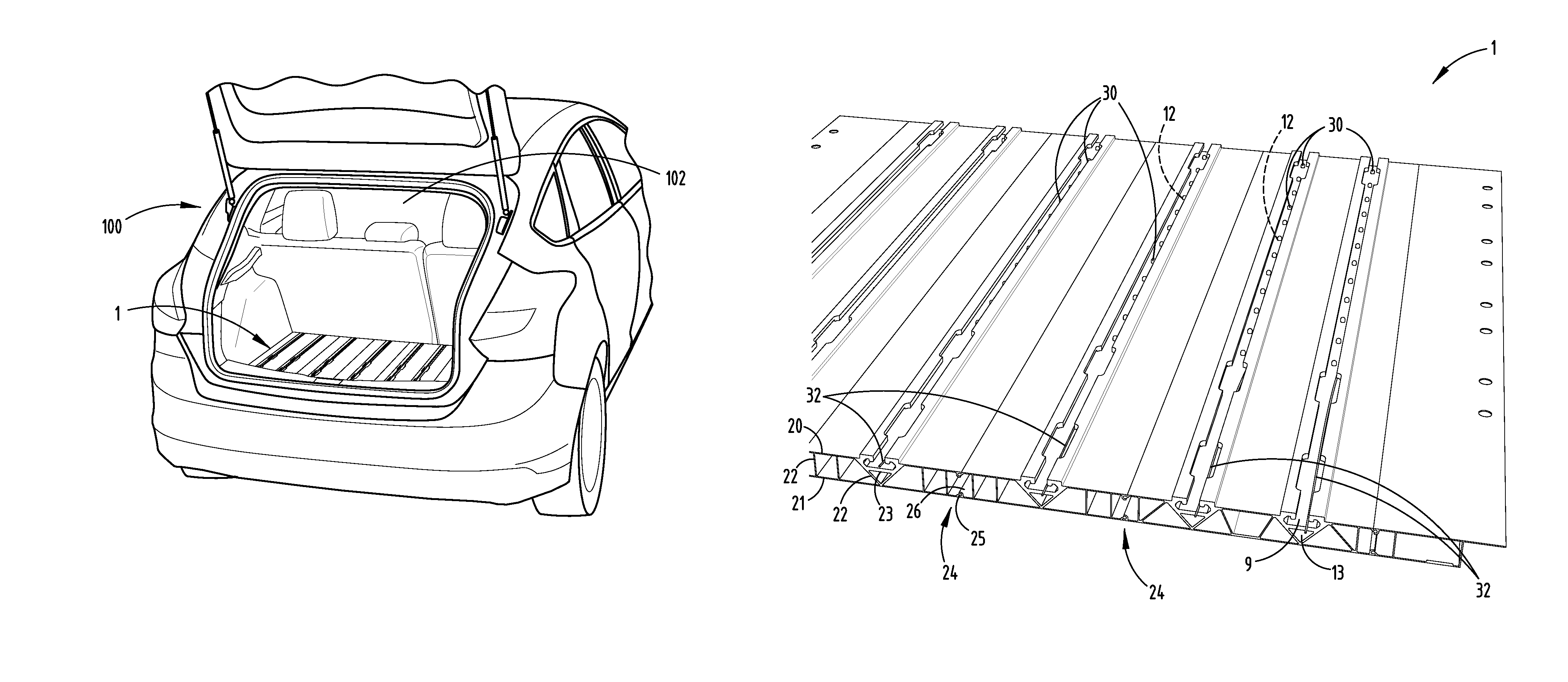 Vehicle illuminated loading floor and profiled element for a loading floor