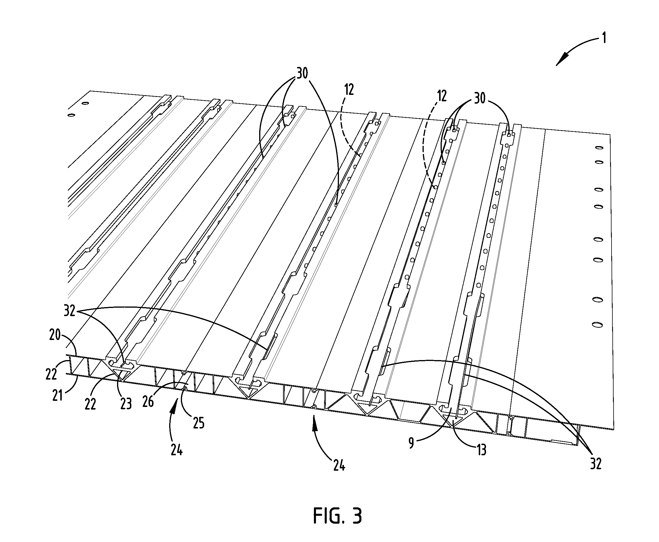 Vehicle illuminated loading floor and profiled element for a loading floor