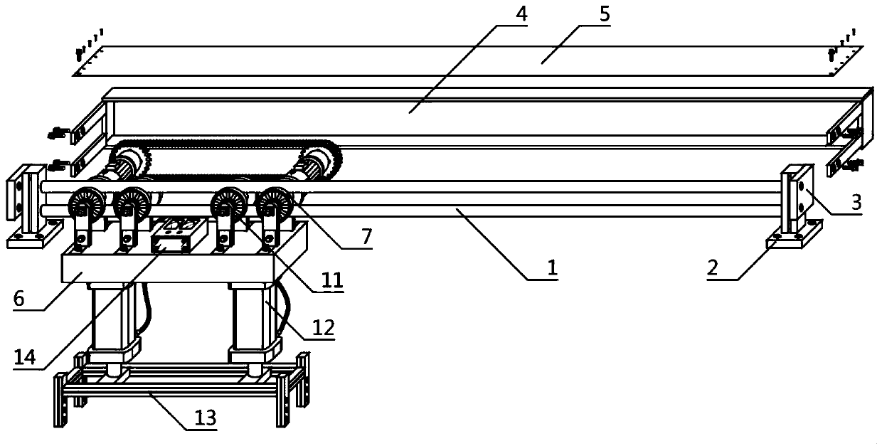 A displacement transmission structure of an inspection robot