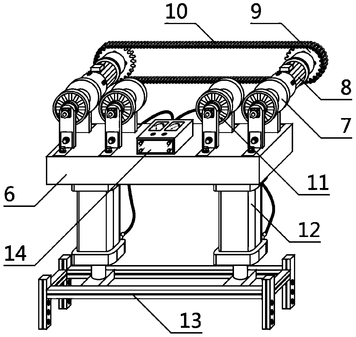 A displacement transmission structure of an inspection robot