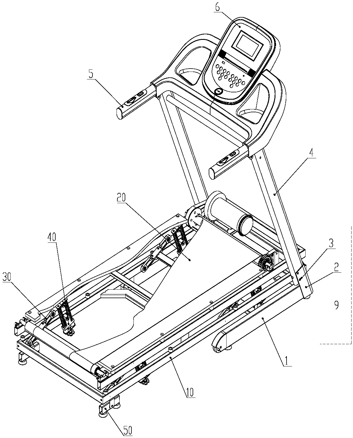 Floating type running machine and using method thereof