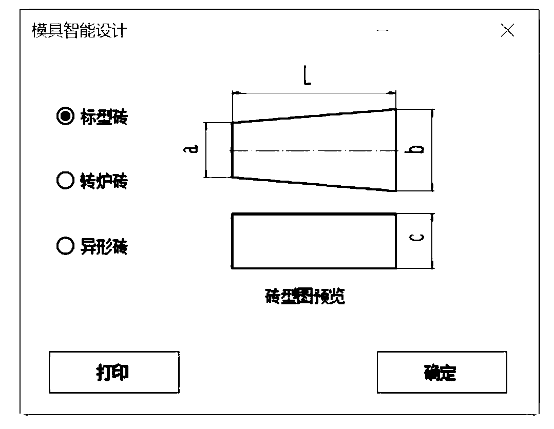 Mold design template of refractory product and method for automatically checking mold cost