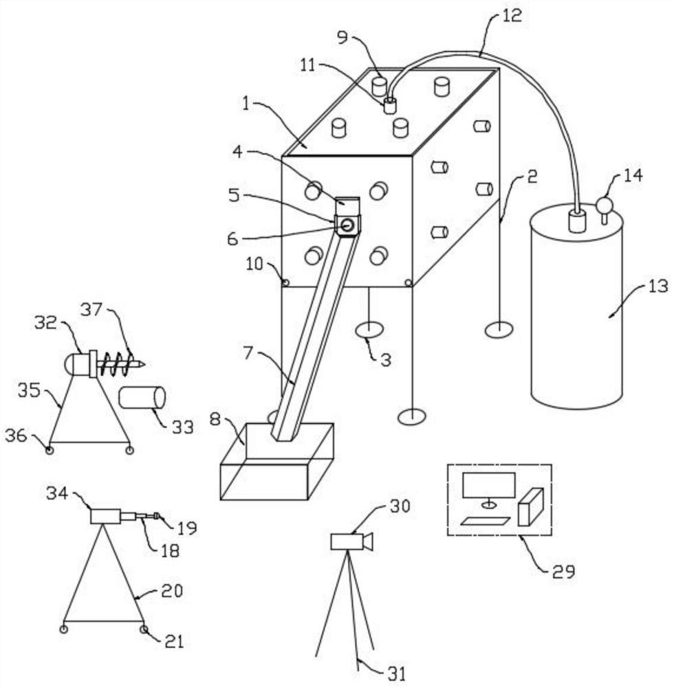 True three-dimensional simulation device for mud and water outburst deformation of tunnel or deep roadway