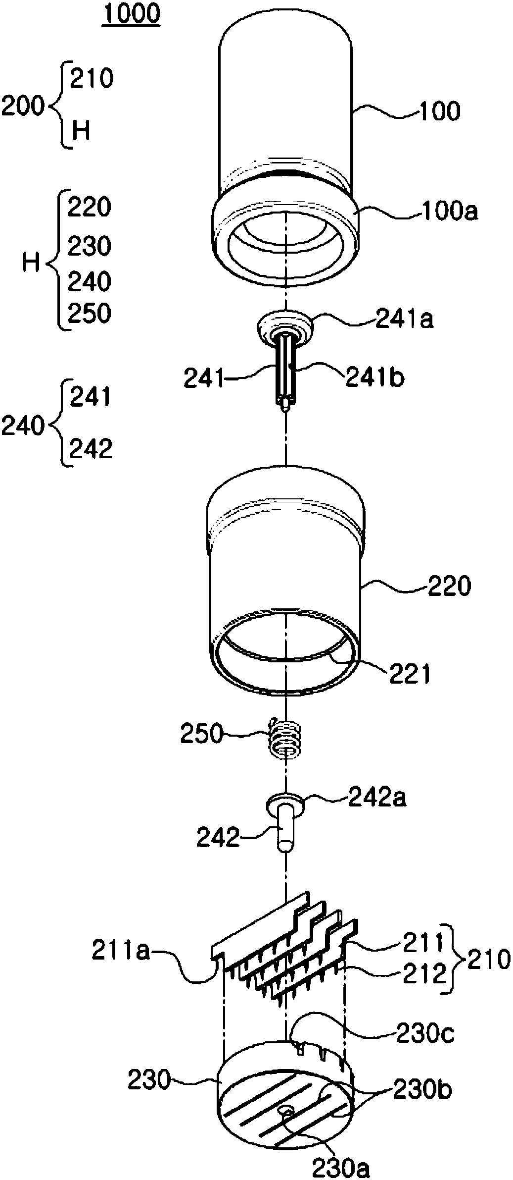 Stamp type apparatus for injecting fluid