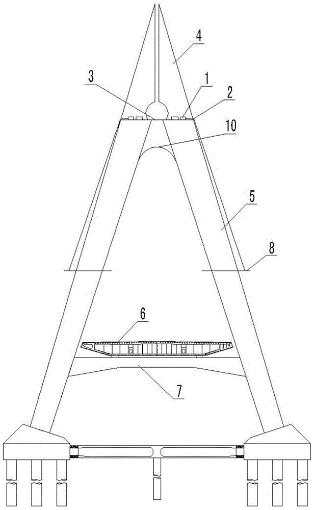 Overhaul system for three-dimensional variable-cross-section A-shaped inclined steel box main tower and control method thereof