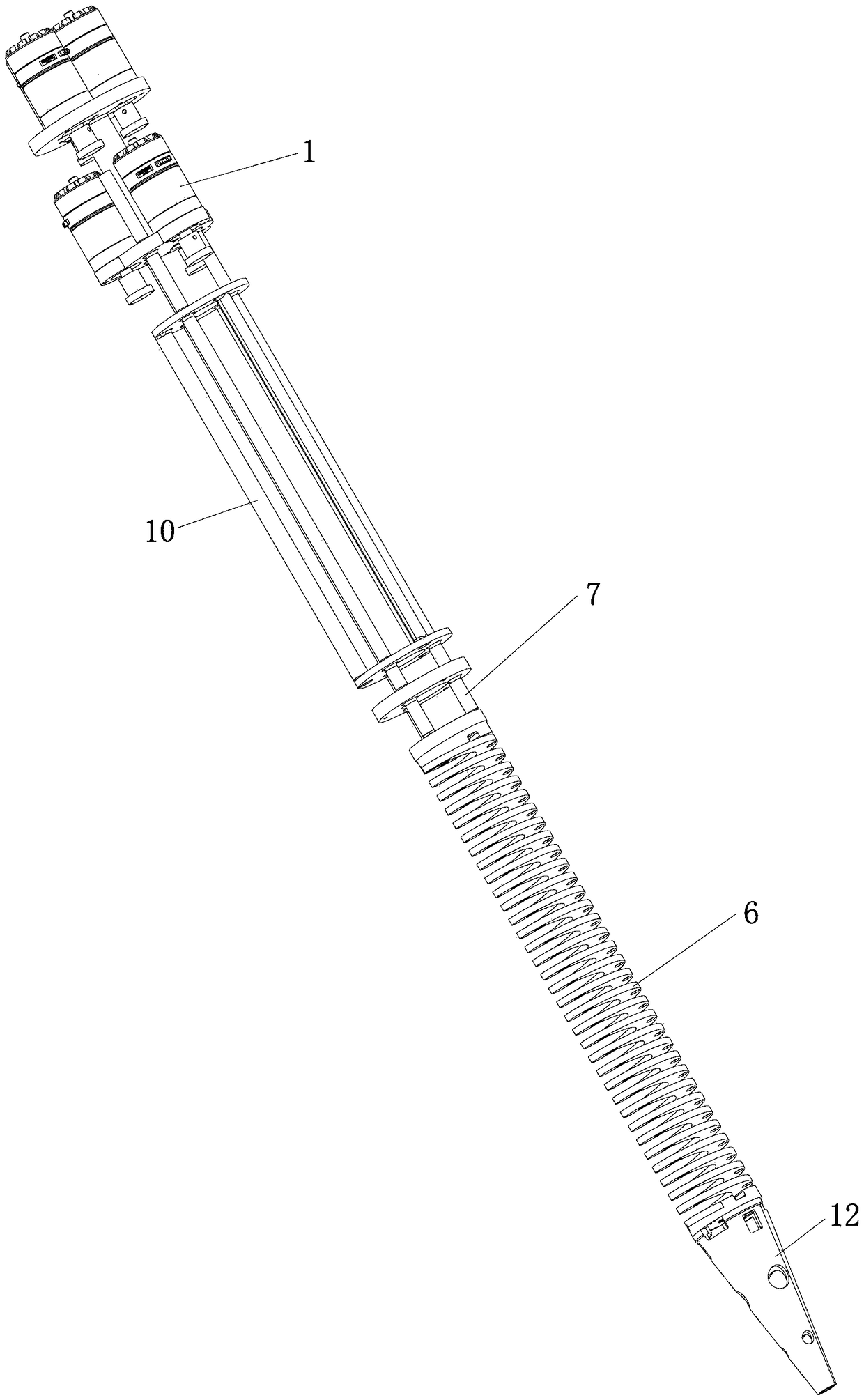 Two-section flexible operation arm