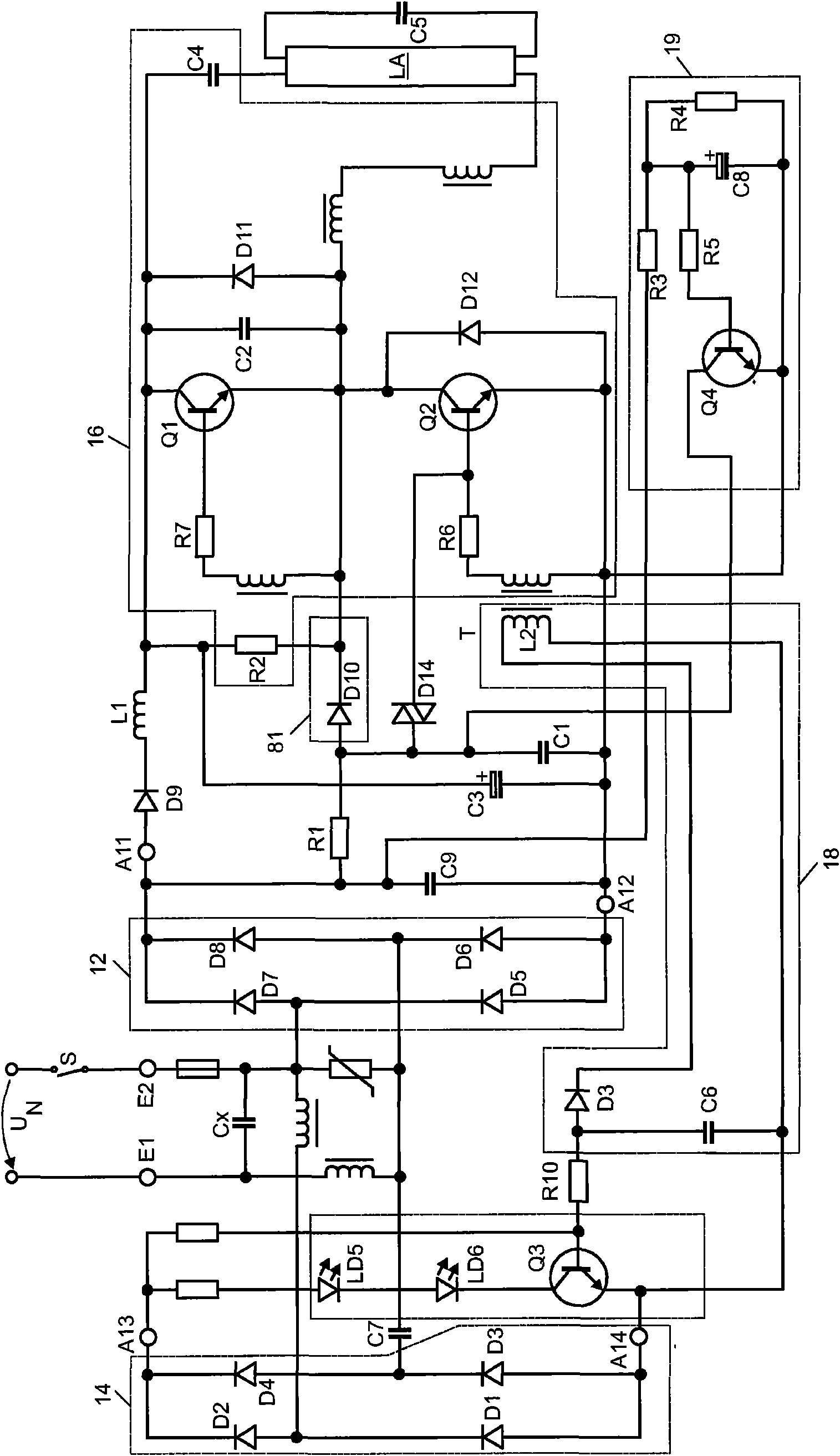 Circuit arrangement and method for operating at least one led and at least one fluorescent lamp