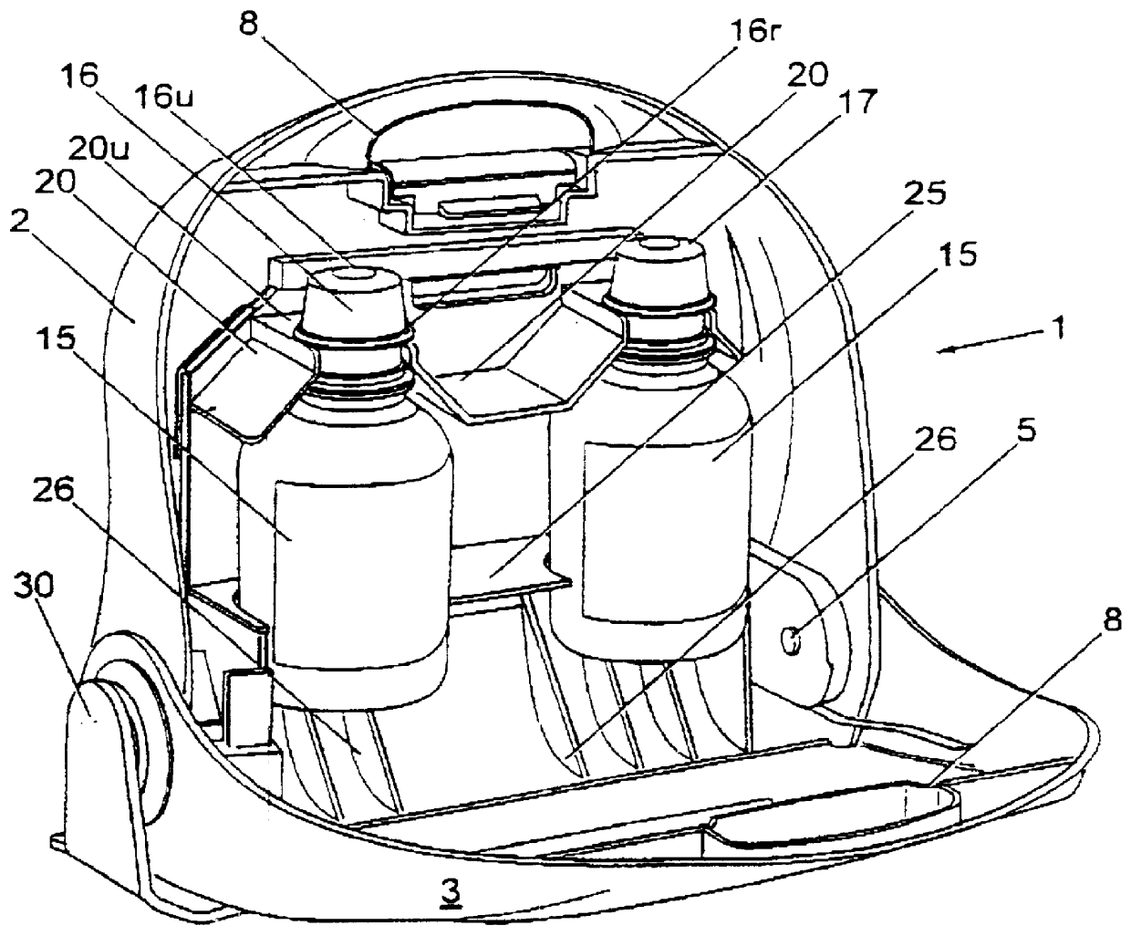 Non-resealable bottle and container therefor