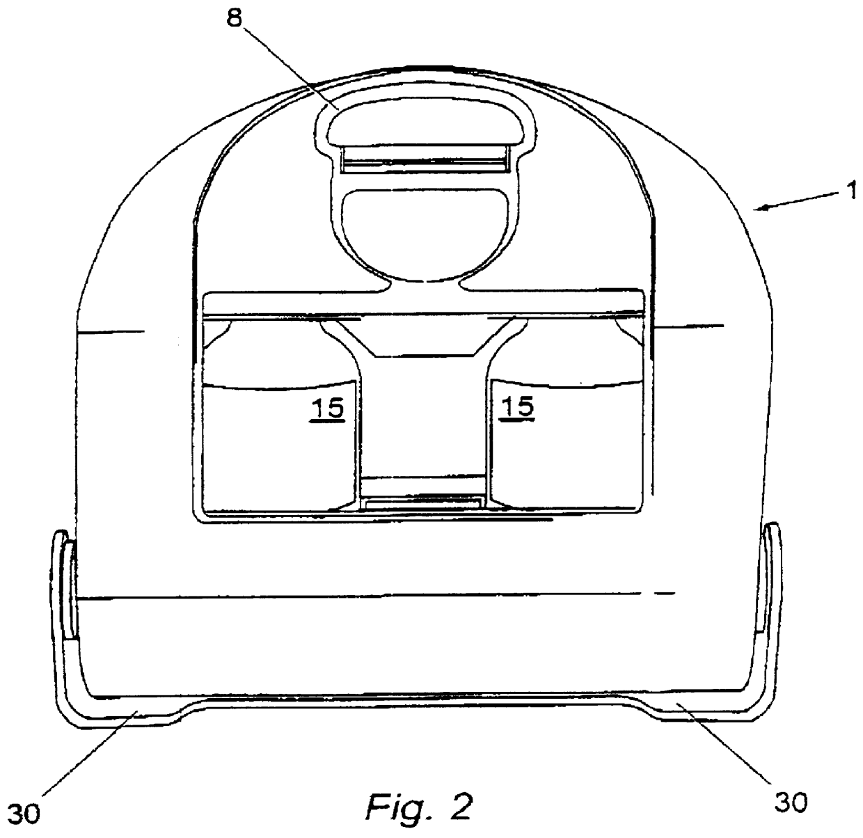 Non-resealable bottle and container therefor