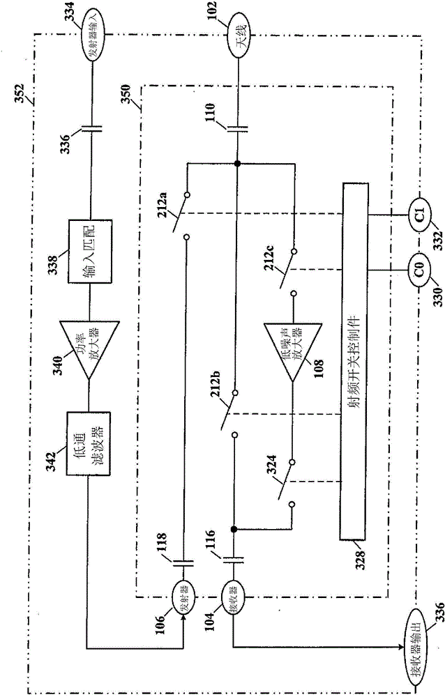 Reducing insertion loss in LNA bypass mode by using a single-pole-triple-throw switch in a RF front end module