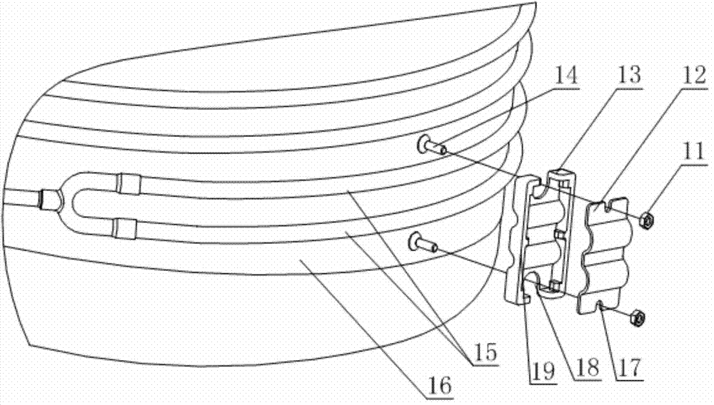 Air energy water heater and fixing component of heat exchange tube on outer wall of water tank thereof