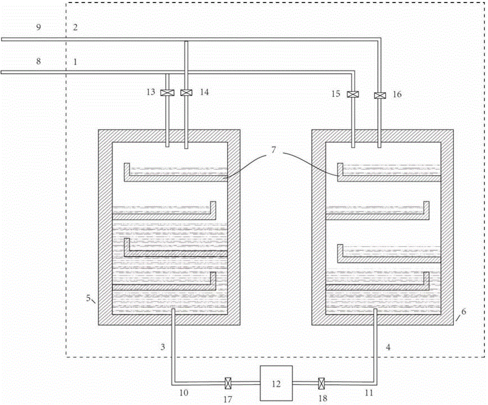 An internal temperature-controlled liquid piston device capable of scaling gas isothermally