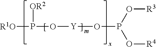 Alkylphenol free-liquid polymeric phosphite polymer stabilizers