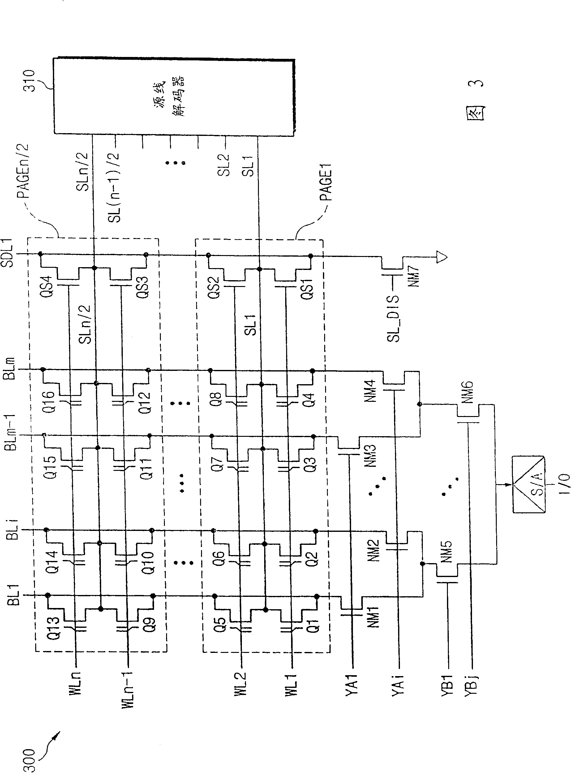 Flash memory device with stable source line regardless of bit line coupling and loading effect