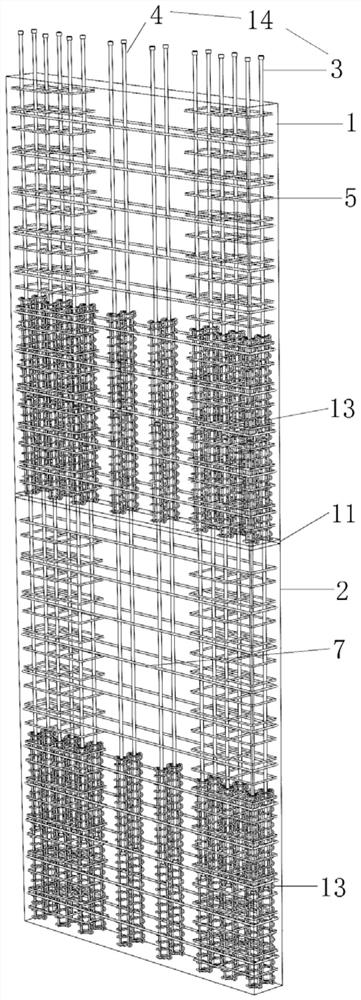 Full-prefabricated concrete shear wall and construction method thereof