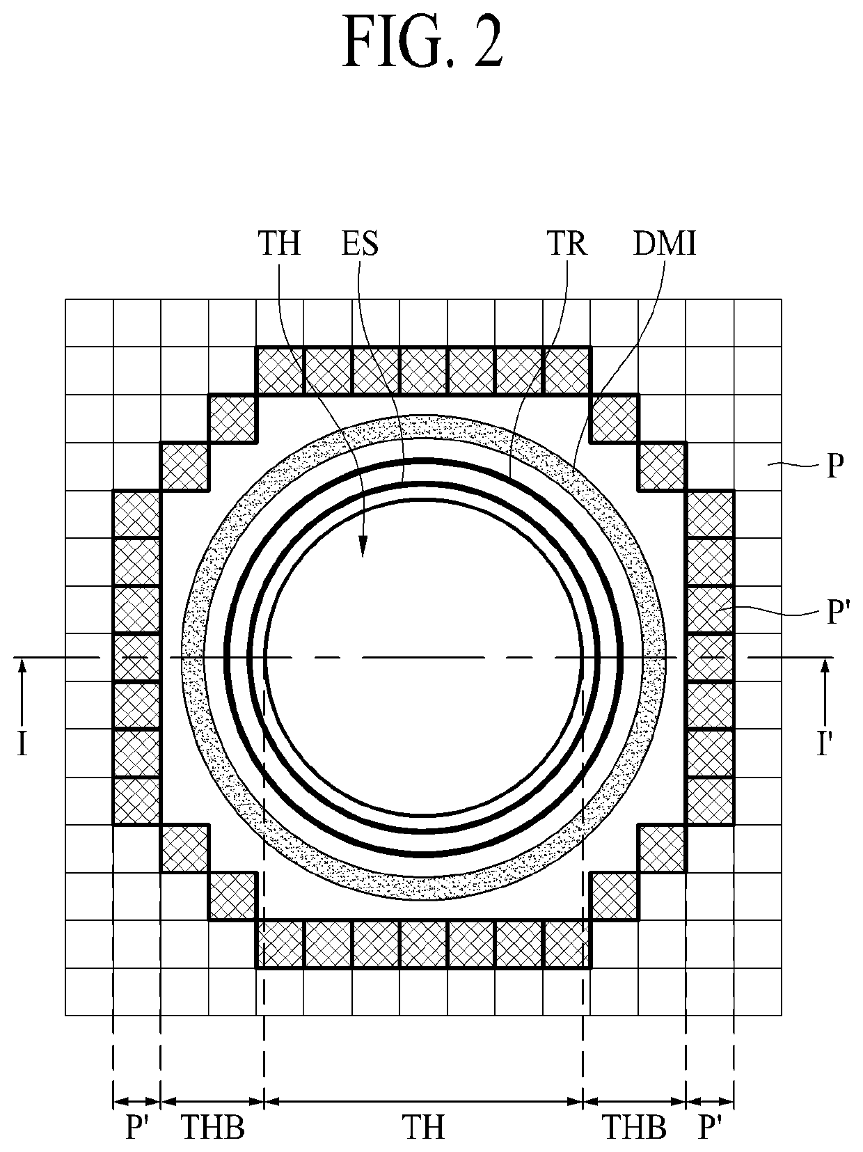 Electroluminescence display device having a through-hole in display area