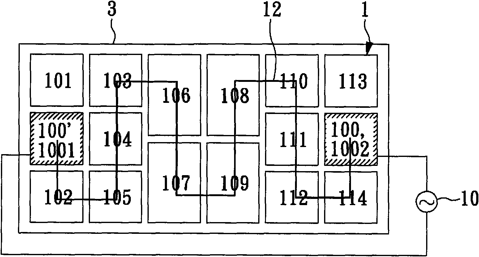 Alternating current light emitting diode for preventing generation of harmonic wave and stroboflash