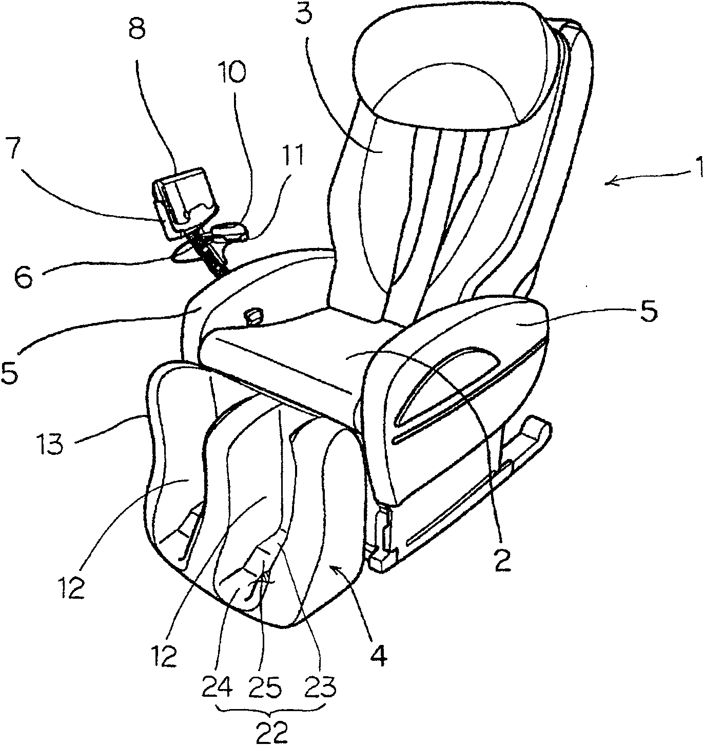 Chair type massaging machine