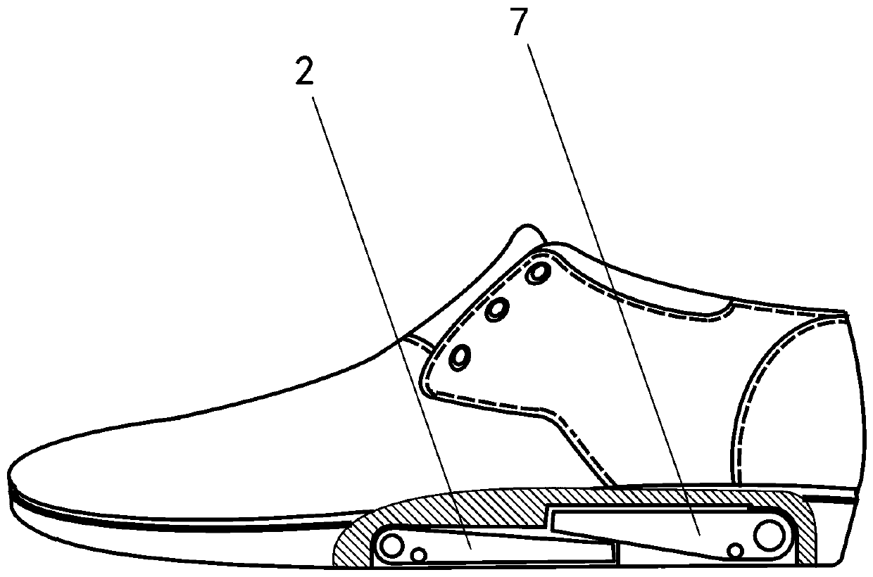 Shoes with folding heightening boards hidden under shoe soles