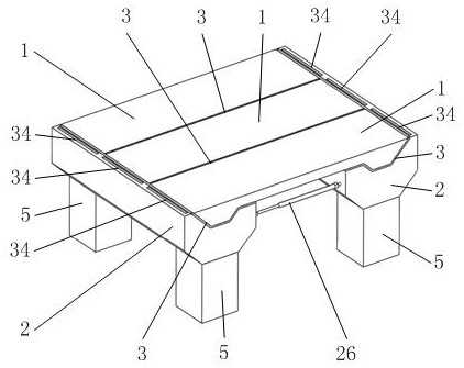 Tough connecting structure for overhead vertical frame wharf and overhead slope ramp wharf