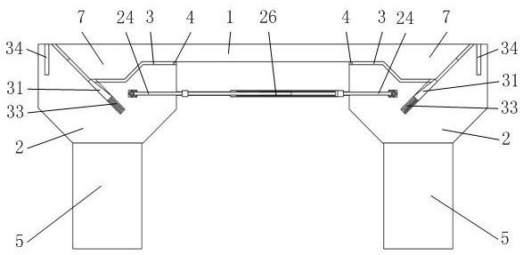 Tough connecting structure for overhead vertical frame wharf and overhead slope ramp wharf