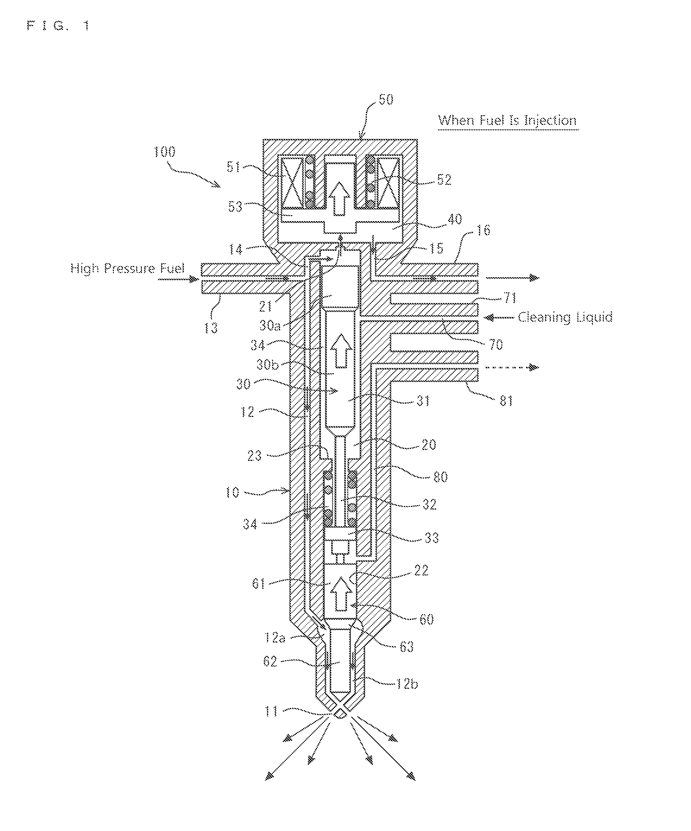 Injector, fuel injection system, and construction machine provided with same