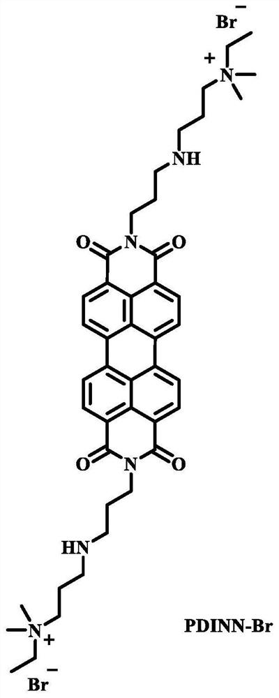 Quaternary ammonium salt functionalized perylene diimide micromolecule interface layer and preparation method thereof