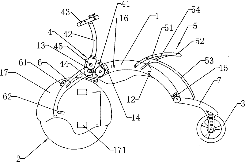 Portable full-automatic folding electrical vehicle