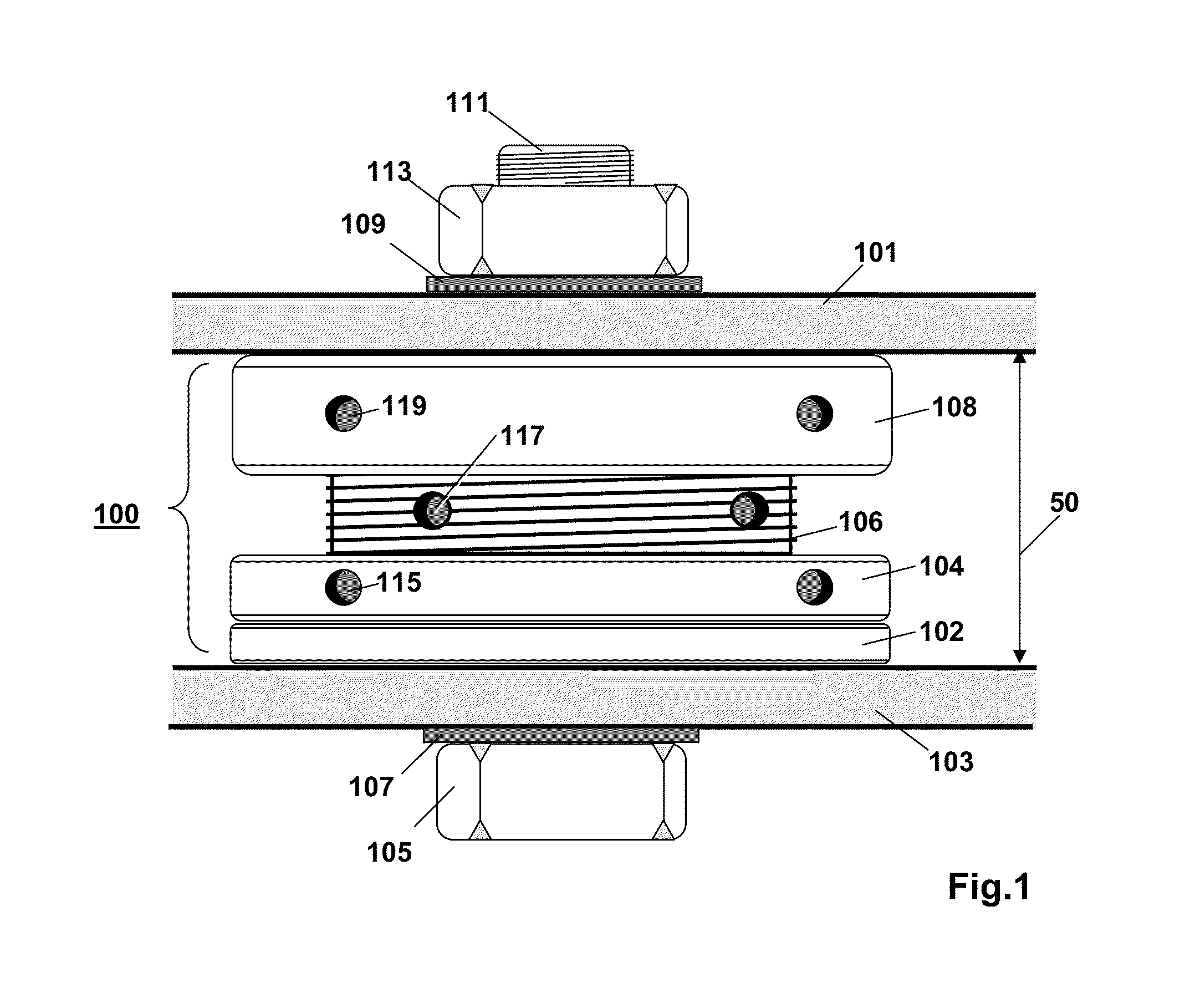 Modular double adjustable chock